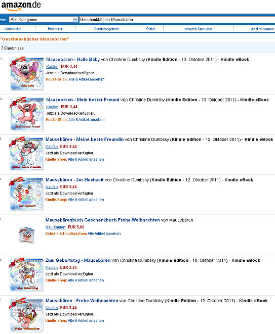 Amazon - Ebooks erh&auml;ltlich