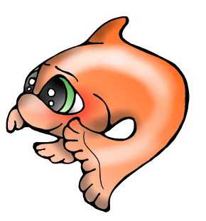 orangener fisch, goldfisch, fischchen, fische, comics, mausebaeren by christine dumbsky