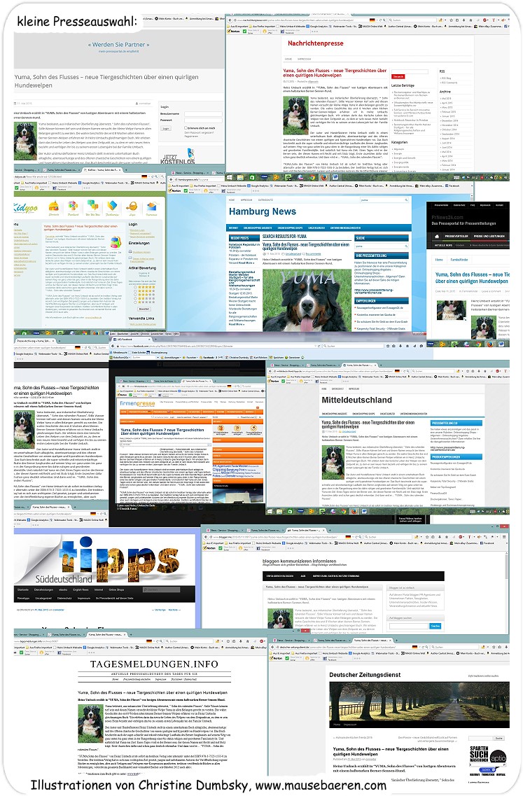 illustrationen - illustation - presse- hunde- hund- hundebuch - hundegeschichten - illustriert von Christine Dumbsky www.mausebaeren.com